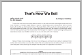 That's How We Roll - Guitar Chord Chart