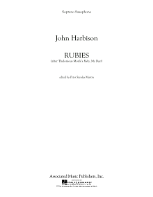 Rubies (After Thelonious Monk's "Ruby, My Dear") - Bb Soprano Sax 