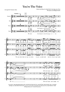 You're The Voice (arr. Tim Allen) - Choral Score 
