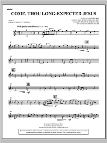 Come, Thou Long-Expected Jesus (from Carols For Choir And Congregation) - Violin 2 