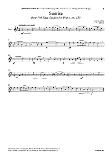 Sunrise (from 100 Easy Studies For Piano, Op. 139) 
