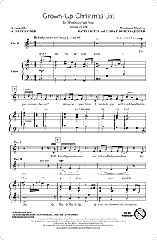 Grown-Up Christmas List (arr. Audrey Snyder) 