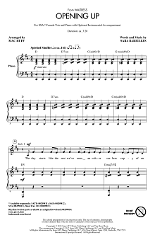 Opening Up (from Waitress The Musical) (arr. Mac Huff) 