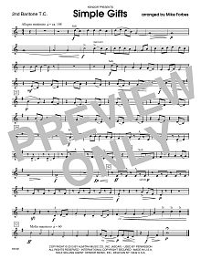 Simple Gifts - 2nd Baritone T.C. 