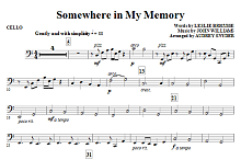 Somewhere in My Memory (arr. Audrey Snyder) - Cello 