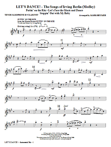 Let's Dance! - The Songs of Irving Berlin (Medley) - Tenor Sax/Clarinet 