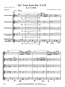 Air From Suite #3 In D - Full Score 
