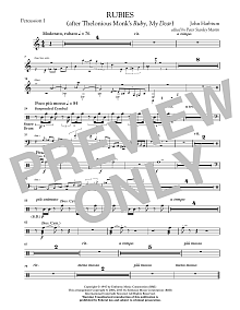 Rubies (After Thelonious Monk's "Ruby, My Dear") - Percussion 1 