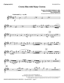 Crown Him with Many Crowns - Bb Clarinet 1 