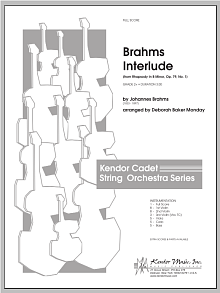 Brahms Interlude (from Rhapsody In B Minor, Op. 79, No. 1) - Full Score 