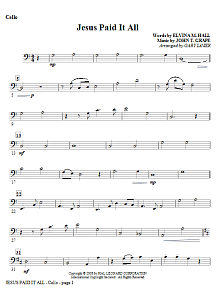 Jesus Paid It All - Cello 