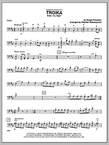 Troika (from Lt. Kije) - Cello 