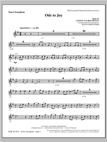 Ode To Joy (Does Not Match SATB 08752035) - Tenor Sax 