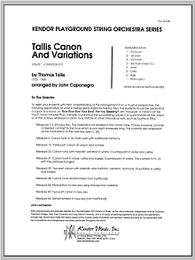 Tallis Canon And Variations - Full Score 