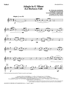 Adagio In G Minor (Let Darkness Fall) - Violin 1 