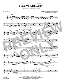 Bella's Lullaby (from Twilight) - Bb Clarinet 1 