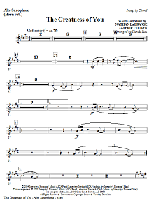 The Greatness Of You - Alto Sax (Horn sub) 