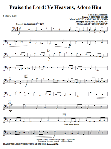 Praise The Lord! Ye Heavens, Adore Him - String Bass 