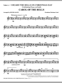 I Heard The Bells On Christmas Day (Celebrating Peace On Earth) - Violin 1, 2 