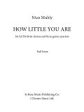 How Little You Are - Score