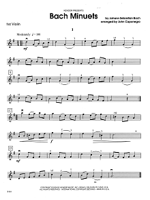 Bach Minuets - 1st Violin 