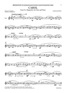 Carol (from Five Bagatelles For Flute And Piano) 