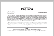 Ping Pong - Guitar Chord Chart 
