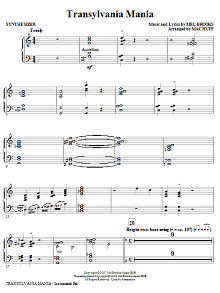 Transylvania Mania (from Young Frankenstein) - Synthesizer 