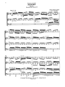Allegro from Brandenburg Concerto No. 3 - Condensed Score 