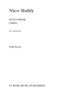 So To Speak (Study Score) - Score 