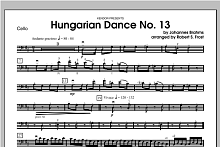 Hungarian Dance, No. 13 - Cello 