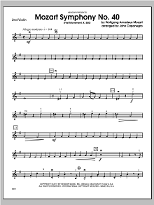 Mozart Symphony No. 40 (First Movement, K. 550) - Violin 2 