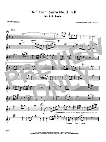Air From Suite #3 In D - 1st Bb Clarinet 