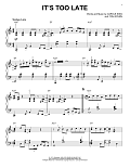 It's Too Late [Jazz version] (arr. Brent Edstrom)