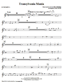 Transylvania Mania (from Young Frankenstein) - Bb Trumpet 1 