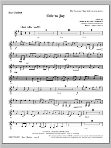 Ode To Joy (Does Not Match SATB 08752035) - Bass Clarinet (sub. Bassoon) 