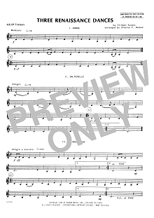 Three Renaissance Dances (From Het Derde Musyk Boexcken - 4th Bb Trumpet 
