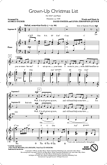 Grown-Up Christmas List (arr. Audrey Snyder) 