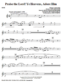 Praise The Lord! Ye Heavens, Adore Him - Oboe 
