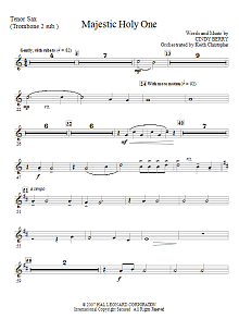 Majestic Holy One - Tenor Sax (Trombone 2 sub) 