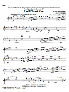 I Will Trust You - Violin 1, 2 
