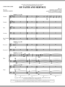 Of Faith And Service - Score 