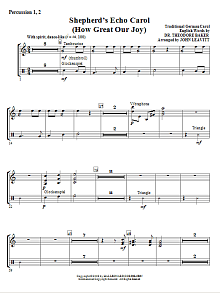 Shepherd's Echo Carol (How Great Our Joy) - Percussion 1 & 2 