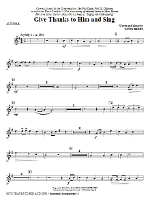Give Thanks To Him And Sing - Alto Sax 