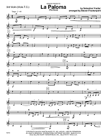 La Paloma (The Dove) - Violin 3 (Viola T.C.) 