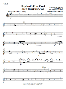 Shepherd's Echo Carol (How Great Our Joy) - Violin 1 