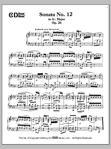 Sonata No. 12 In A-flat Major, Op. 26 