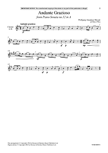 Andante Grazioso (from Piano Sonata No.12 In A) 