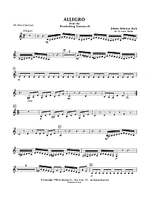 Allegro from Brandenburg Concerto No. 3 - Eb Alto Clarinet 