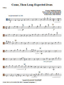 Come, Thou Long-Expected Jesus - Viola 